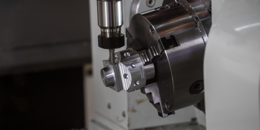 CNC turning centers being used for precise machining of a part